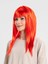 Kırmızı Renk Uzun Düz Parti Peruğu 3