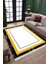 Çizgili Sarı Halı Kaymaz Tabanlı Kilim Yıkanabilir Halı Yolluk Dot Tabanlı Halı 1006B 1