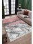 Pembe Mermer Desenli Gri Şeritli Halı Yıkanabilir Kaymaz Tabanlı Kilim Dot Tabanlı Halı 1025B 2