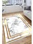 Altın Renk Şeritli Makinede Yıkanabilir Kilim Kaymaz Tabanlı Yolluk Dot Tabanlı Halı 1071A 3