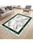 Beyaz Renk Yeşil Şeritli Kilim Yıkanabilir Kaymaz Tabanlı Kilim Dot Tabanlı Halı 1058A 1