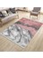 Pembe Mermer Desenli Gri Şeritli Halı Yıkanabilir Kaymaz Tabanlı Kilim Dot Tabanlı Halı 1025B 1