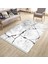 Stone Desenli Gri Halı Yıkanabilir Yolluk Kaymaz Tabanlı Kilim Dot Tabanlı Halı 1019C 1