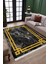 Gold Şeritli Kolay Süpürülebilir Kilim Yıkanabilir Kaymaz Tabanlı Kilim Dot Tabanlı Halı 1055B 2