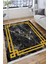 Gold Şeritli Kolay Süpürülebilir Kilim Yıkanabilir Kaymaz Tabanlı Kilim Dot Tabanlı Halı 1055B 3