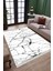 Beyaz Mermer Desenli Halı Yıkanabilir Yolluk Kaymaz Tabanlı Kilim Dot Tabanlı Halı 1016C 2