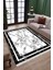 Siyah Çerçeveli Halı Mermer Desenli Kilim Yıkanabilir Kaymaz Tabanlı Kilim Dot Tabanlı Halı 1061A 2