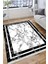 Siyah Çerçeveli Halı Mermer Desenli Kilim Yıkanabilir Kaymaz Tabanlı Kilim Dot Tabanlı Halı 1061A 3