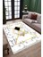 Beyaz Kilim Mermer Desenli Halı Yıkanabilir Yolluk Kaymaz Tabanlı Kilim Dot Tabanlı Halı 1014C 2