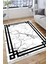 Siyah Şeritli Kolay Süpürülebilir Kilim Yıkanabilir Kaymaz Tabanlı Kilim Dot Tabanlı Halı 1055C 3