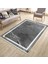 Gri Pas Detaylı Kilim Makinede Yıkanabilir Kilim Kaymaz Tabanlı Yolluk Dot Tabanlı Halı 1076A 1