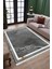 Gri Pas Detaylı Kilim Makinede Yıkanabilir Kilim Kaymaz Tabanlı Yolluk Dot Tabanlı Halı 1076A 2