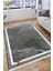 Gri Pas Detaylı Kilim Makinede Yıkanabilir Kilim Kaymaz Tabanlı Yolluk Dot Tabanlı Halı 1076A 3