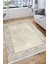 Bej Şeritli Kilim Makinede Yıkanabilir Kaymaz Tabanlı Yolluk Dot Tabanlı Halı 1081A 3