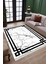 Siyah Şeritli Kolay Süpürülebilir Kilim Yıkanabilir Kaymaz Tabanlı Kilim Dot Tabanlı Halı 1055C 2