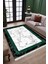 Yeşil Çerçeveli Halı Mermer Desenli Kilim Yıkanabilir Kaymaz Tabanlı Kilim Dot Tabanlı Halı 1062A 2