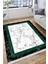 Yeşil Çerçeveli Halı Mermer Desenli Kilim Yıkanabilir Kaymaz Tabanlı Kilim Dot Tabanlı Halı 1062A 3