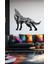 Ağaç Desenli Bozkurt Silüeti Tasarımlı Hayvan Figürlü Metal Dekoratif Modern Duvar Tablosu 1