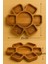 Çiçek Şekilli Ahşap Sunum Tahtası - 25 cm Çap - Kayın Ağacı - Kahverengi 9