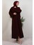 Mercan Tesettür Ferace Koyu Bordo 2