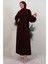 Mercan Tesettür Ferace Koyu Bordo 4