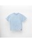 Unisex, 100% Koton, Çocuk, Oversize, Janti Fox Patchleriyle Tasarlanabilir Mavi T-Shirt 2