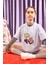 Unisex, 100% Koton, Çocuk, Oversize, Janti Fox Patchleriyle Tasarlanabilir Mavi T-Shirt 4