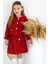 Kız Çocuk Kırmızı Carmen Tüvit Uzun Kollu Düğmeli 23 Nisan Etek Ceket Takım 1