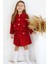 Kız Çocuk Kırmızı Carmen Tüvit Uzun Kollu Düğmeli 23 Nisan Etek Ceket Takım 7