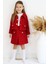 Kız Çocuk Kırmızı Carmen Tüvit Uzun Kollu Düğmeli 23 Nisan Etek Ceket Takım 8