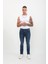 Erkek Mavi Straight Fit Jean Pantolon 1