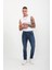Erkek Mavi Straight Fit Jean Pantolon 3
