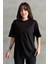 Kadın Büyük Kelebek Baskılı Bisiklet Yaka Oversize T-Shirt 3