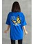 Kadın Büyük Kelebek Baskılı Bisiklet Yaka Oversize T-Shirt 2