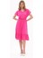 Kadın Eelbise Fuşya Düğmeli Volan Detaylı Yazlık Midi Elbise 4436-105 2