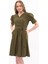 Kadın Yeni Sezon Kuşaklı Cep Detaylı Polyester Krep Elbise 4379 Boy 95 4
