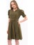 Kadın Yeni Sezon Kuşaklı Cep Detaylı Polyester Krep Elbise 4379 Boy 95 5