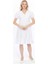Kadın V Yaka Büzgülü Midi Cotton Elbise 4439/100 1