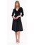 Kadın Kadife Siyah Kruvaze Yaka Midi Elbise 4484/110 1