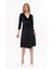 Kadın Kadife Siyah Kruvaze Yaka Midi Elbise 4484/110 5