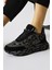 Kada Gri Leopar Desenli Taş Detaylı Sneakers 1