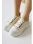 Rosella Bej Kalın Tabanlı Taş Detaylı Bağcıklı Sneakers 3