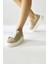Lubica Krem Süet Oval Butunlu Kalın Tabanlı Sneakers 1
