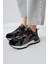 Siska Siyah Süet Bağcıklı Yüksek Taban Sneakers 1
