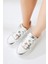 Deena Beyaz Kalın Tabanlı Taş Detaylı Sneakers 4