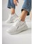 Tolin Beyaz Paraşüt Kumaşlı Kadın Sneakers Ayakkabı 5