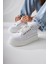 Sassa Beyaz Yüksek Tabanlı Bağcıklı Kadın Sneaker 5