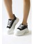 Rosella Siyah Kalın Tabanlı Taş Detaylı Bağcıklı Sneakers 2