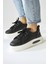 Loura Siyah Deri Desenli Havalı Taban Bağcıklı Sneakers 3