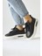 Loura Siyah Deri Desenli Havalı Taban Bağcıklı Sneakers 4